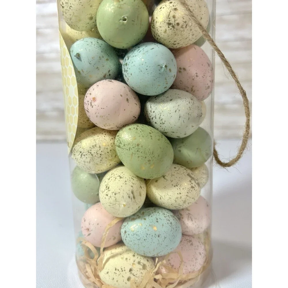 Martha Stewart Set Of 56 Speckled Plastic Easter  Eggs Decor Bowl Filler
